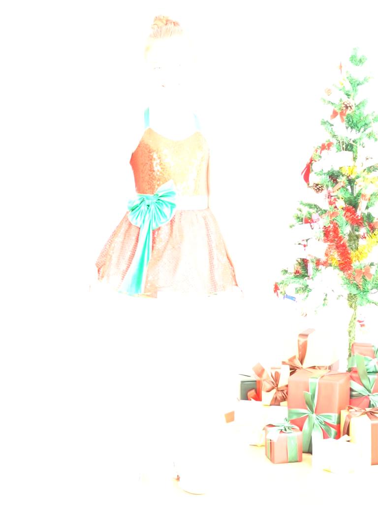 Dívčí flitry Dekor Vánoce Santa Claus Coustme Nový rok Xmas Elf Cosplay Mašle bez rukávů Tutu Šaty představení
