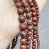 Natural Stone Sesame Red Jaspers Round Loose Beads For Jewelry Making DIY Bracelet Necklace