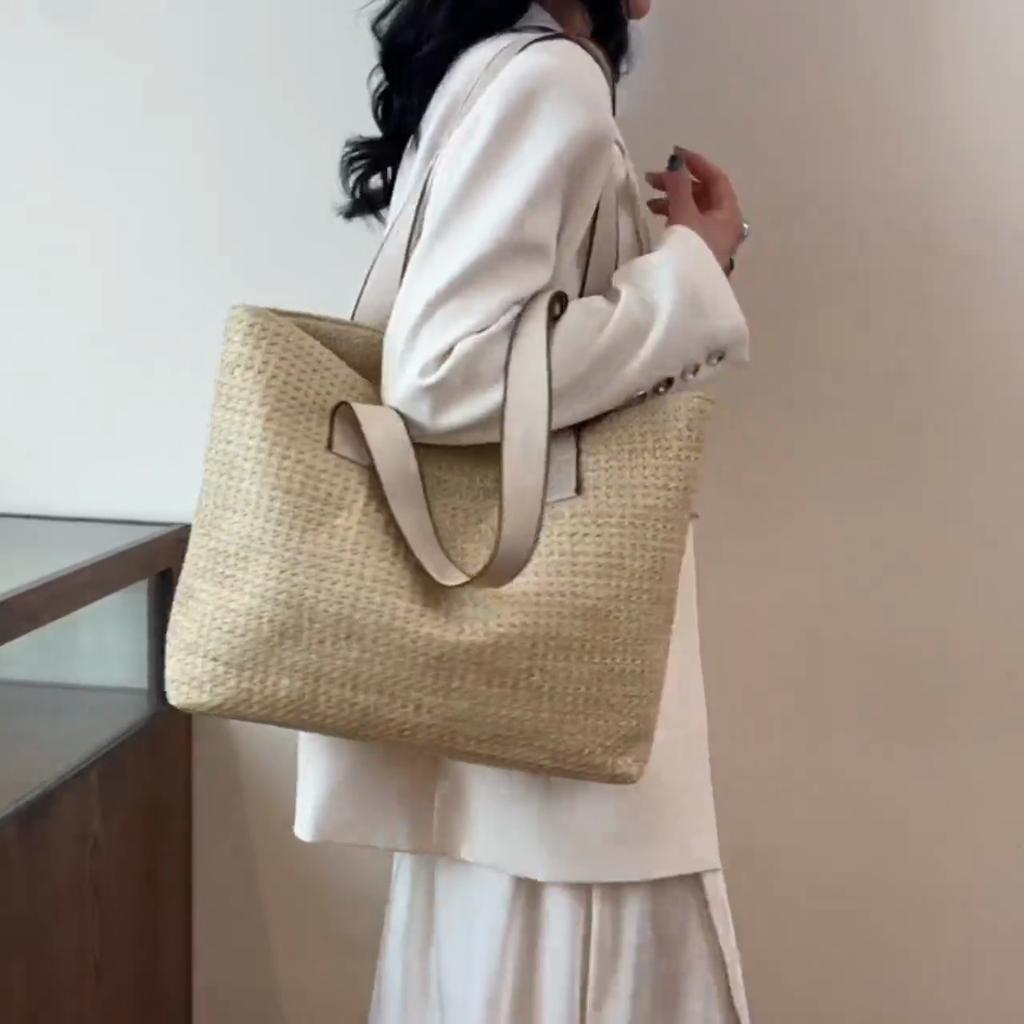 Yogodlns Summer Straw Bags for Women Raffia Crochet Beach Bags Rattan Woven Shoulder Bag Fashion Weaving Ladies Tote Handbags
