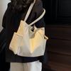 PU Shoulder Bag Women Solid Color Large Capacity Handbag Commuter Tote Bag