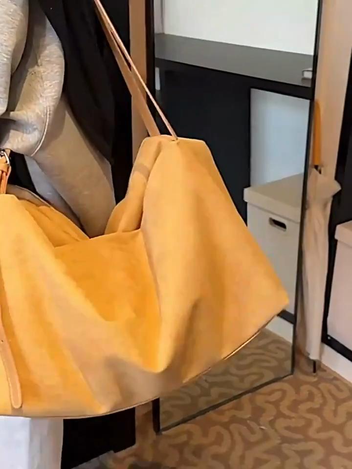 Yogodlns Autumn Winter Big Boston Luxury Designer Tote Soft Matte Suede Leather Women Handbag Female Shoulder Crossbody Bag