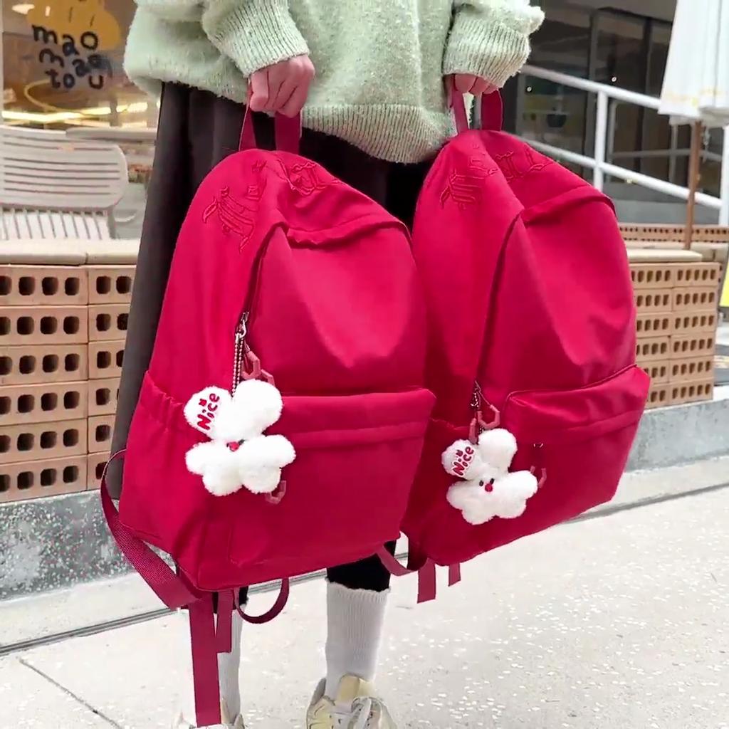 Plecak studencki w jednolitym kolorze dla kobiet o dużej pojemności