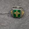 New Creative Design Viking Celtic Cross Green Odin Cross Ring God Pattern Jewelry