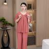 Women's Plus Size Summer 2-Piece Outfit, Ice Silk Casual Top & Capri Pants Set (3XL-7XL)