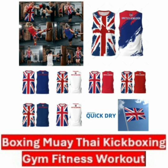 Canottiera Regno Unito UK Inghilterra Britannico Gran Bretagna MMA Pugilato Muay Thai Senza Maniche Bandiera Nazionale Stampa 3D Unisex Allenamento Fitness Workout Sport
