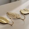 Haken im nordischen Stil, goldfarben, 1 Stück, hängendes Lagerregal, Schmiedeeisen-Haken, Wandaufhänger, kreative Blattform für Zuhause, Badezimmer, Dekoration