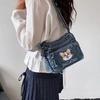 Vintage Denim Bag Women's Crossbody Bag Large Capacity Multi-Pocket Lightweight Shoulder Bag