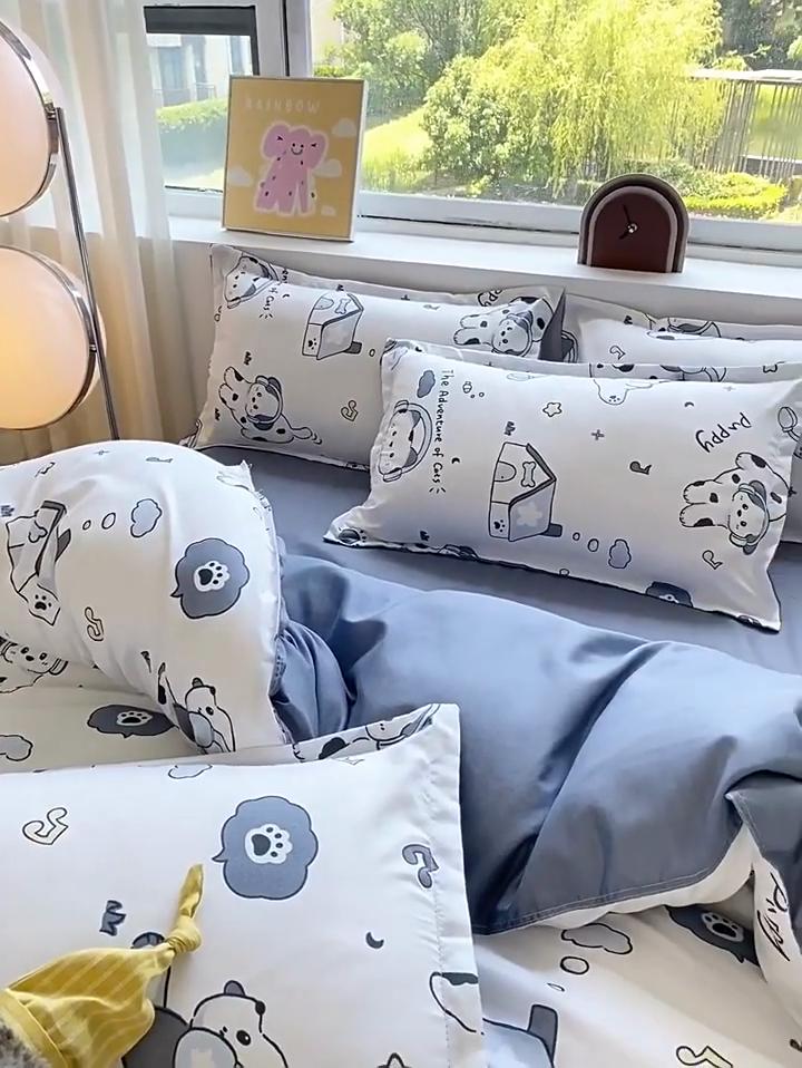 Home Textiles Little Floral Princess Wind Four-piece Set, Girl Heart Sheet Bedding Dormitory Quilt Set Three-piece Set