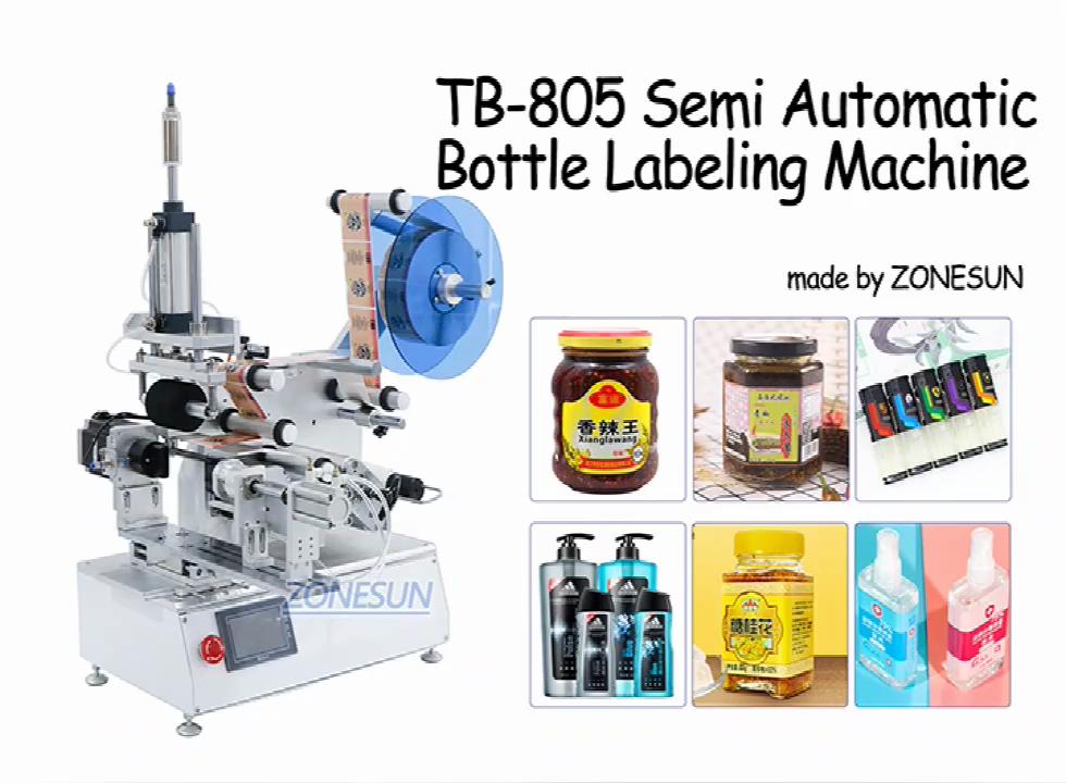 ZONESUN ZS-TB805 Semi-automatic Bottle Stick Mark Labeling Machine PET Plastic Cans Lighter Water Milk Juicer Hexagon