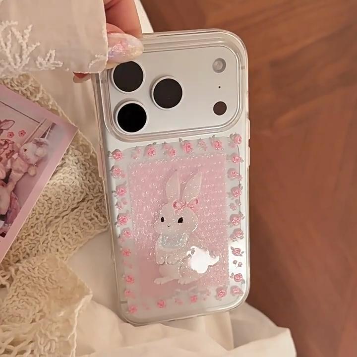 Cute Cartoon Rabbit Phone Case for iPhone 16, iPhone 17, and iPhone 17 Pro Max