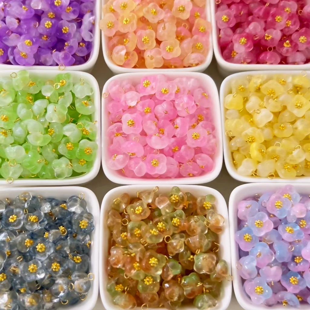 5 Pezzi Perline di Vetro Ciondoli Fiore Per Braccialetti Collane Fai da Te Creazione Gioielli