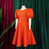 Summer Women's Dress Plus Size Round Neck Temperament Bubble Sleeve Waisted Big Swing Dress A-line Dresses