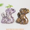 Resin Craft Animal Statue With Semiprecious Stones For Modern Desk Decor And Collectors
