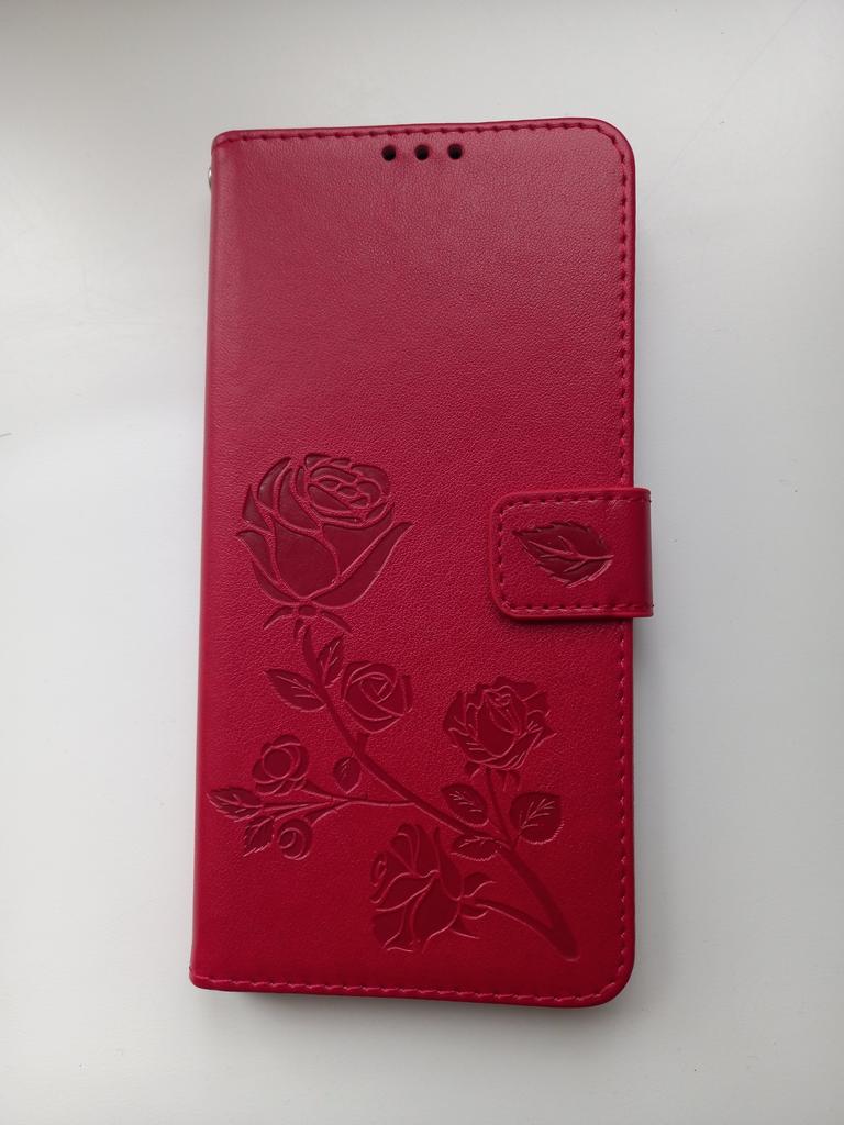 Custodia in Pelle Samsung Galaxy A12 Rose Gold Butterfly Relief