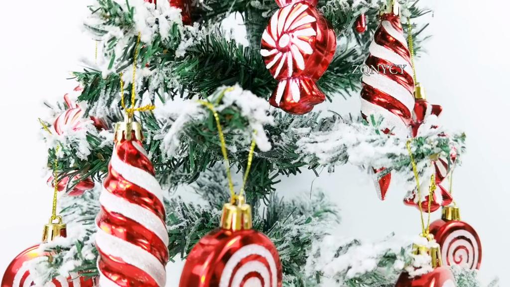 2/4pcs Plastic Christmas Ornaments Small Cartoon Red Pendants For Tree Decor Xmas Hanging Decoration Party Wedding Home Bar Shop