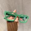 Thick-rimmed Women's Fashionable Square-frame Eyeglasses, Decorative Non-prescription Glasses, European and American Style Anti-blue Light Glasses.