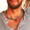 Vintage Style Alloy Chain Necklace With Synthetic Stone Beads For Casual Wear