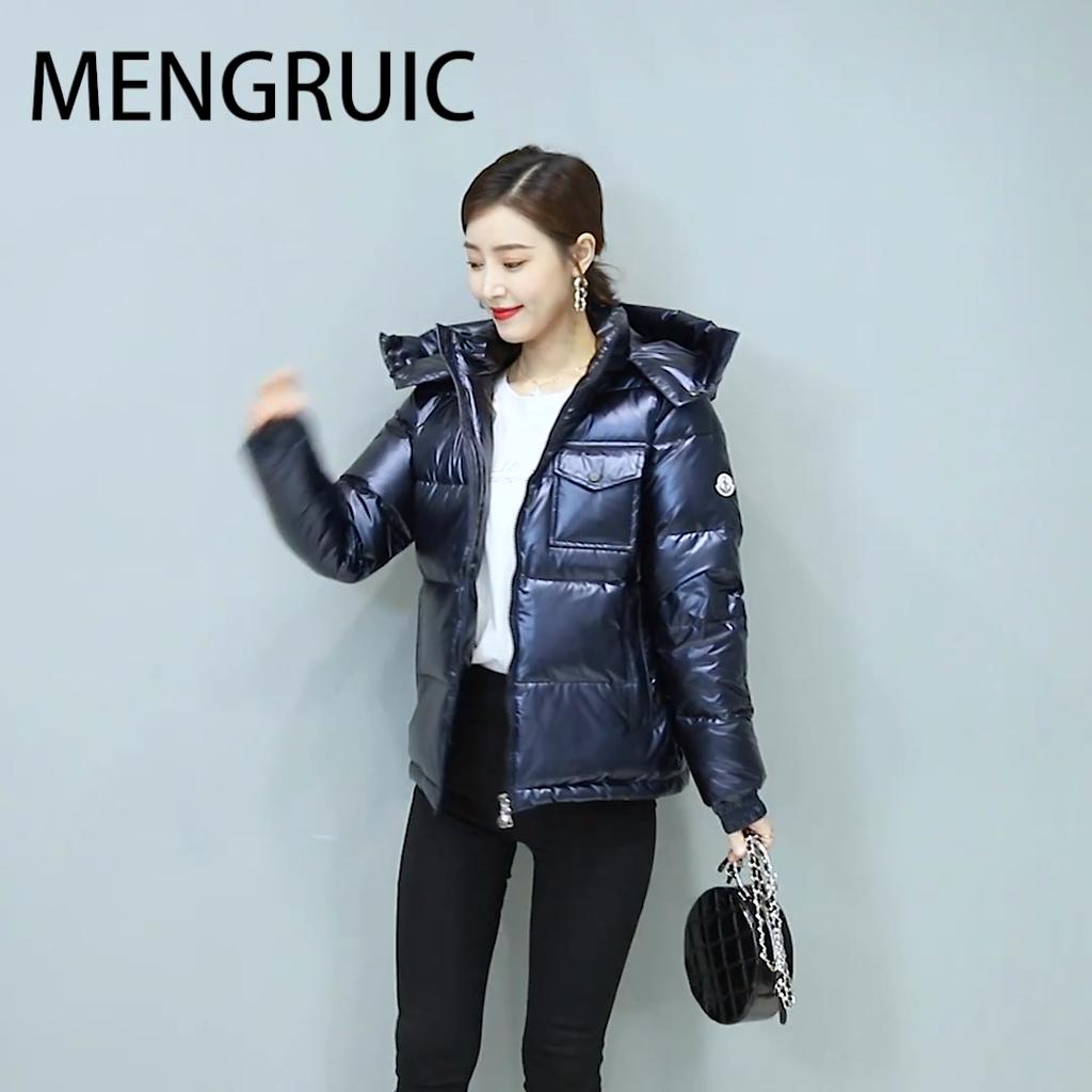 New Down Jacket Women's Short Thickened White Duck Down Jacket Women's Tide Ins Winter Bright Light Leave-in Down Jacket