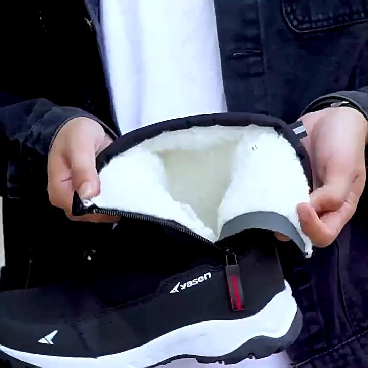 Pánské a dámské zimní kožené jedny zesílené polstrované voděodolné útulné teplé chladné lehké turistické voděodolné protiskluzové sněhule