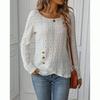 Fashionable women's long sleeved knitted jacquard button top