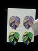 Pinkdudu Mode Cartoon Stil Grüne Blatt Ohrstecker Nette Süße Natürliche Lila Blätter Ohrring für Frauen Schmuck PD1275