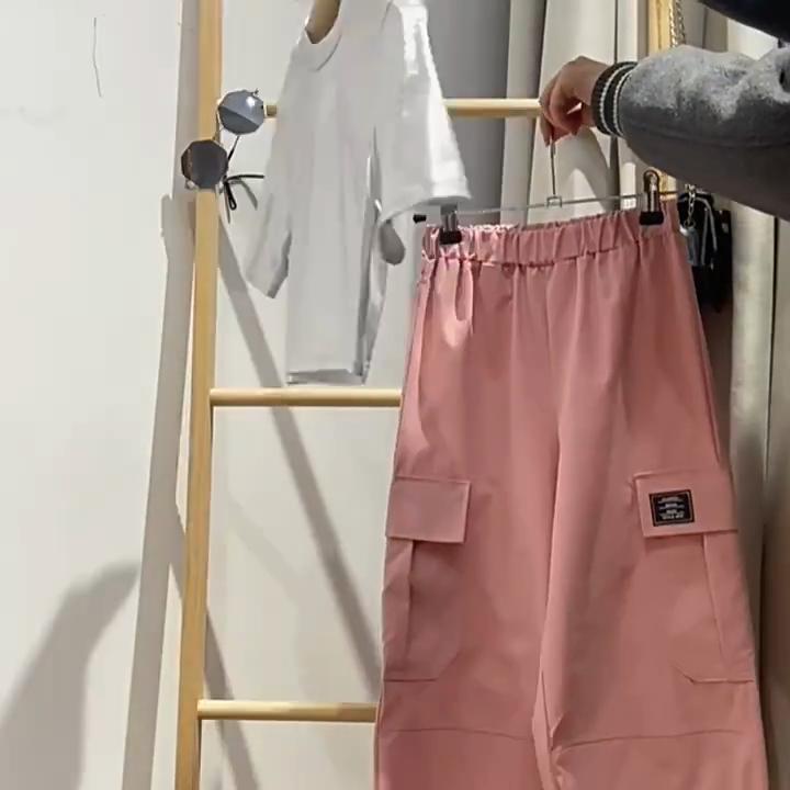 Girls Summer Suit 2025 Children Clothes Gold-stitched Knitted Short Sleeve Tshirt + Cargo Trousers Casual Sports Set