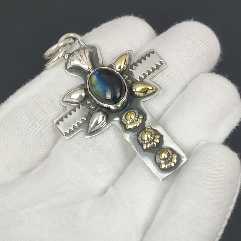 Labradorite Natural Pendant, 925 Sterling Silver Pendant, Labradorite Jewelry Necklace Pendant, Valentine's Day Gifts, Mother's Day Gift Her