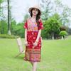 Elegant Women's Dress Summer Vintage Clothes Loose Short Sleeve Plus Size Casual Long Dresses