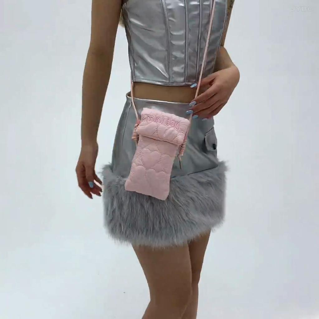 Nylon Rhombus Bag, Simple Letter Style.