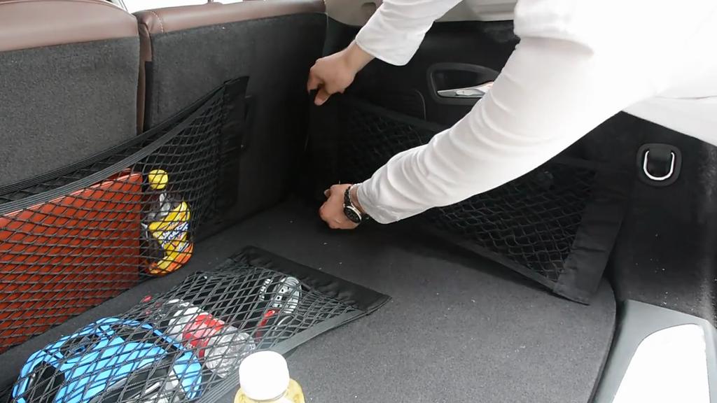 Car Trunk Mesh Organizer - Elastic Magic Tape Storage Net