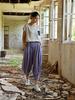 Johnature Women Vintage Wide Leg Pants Elastic Waist Solid Color Trousers Summer Loose Casual Female Pants