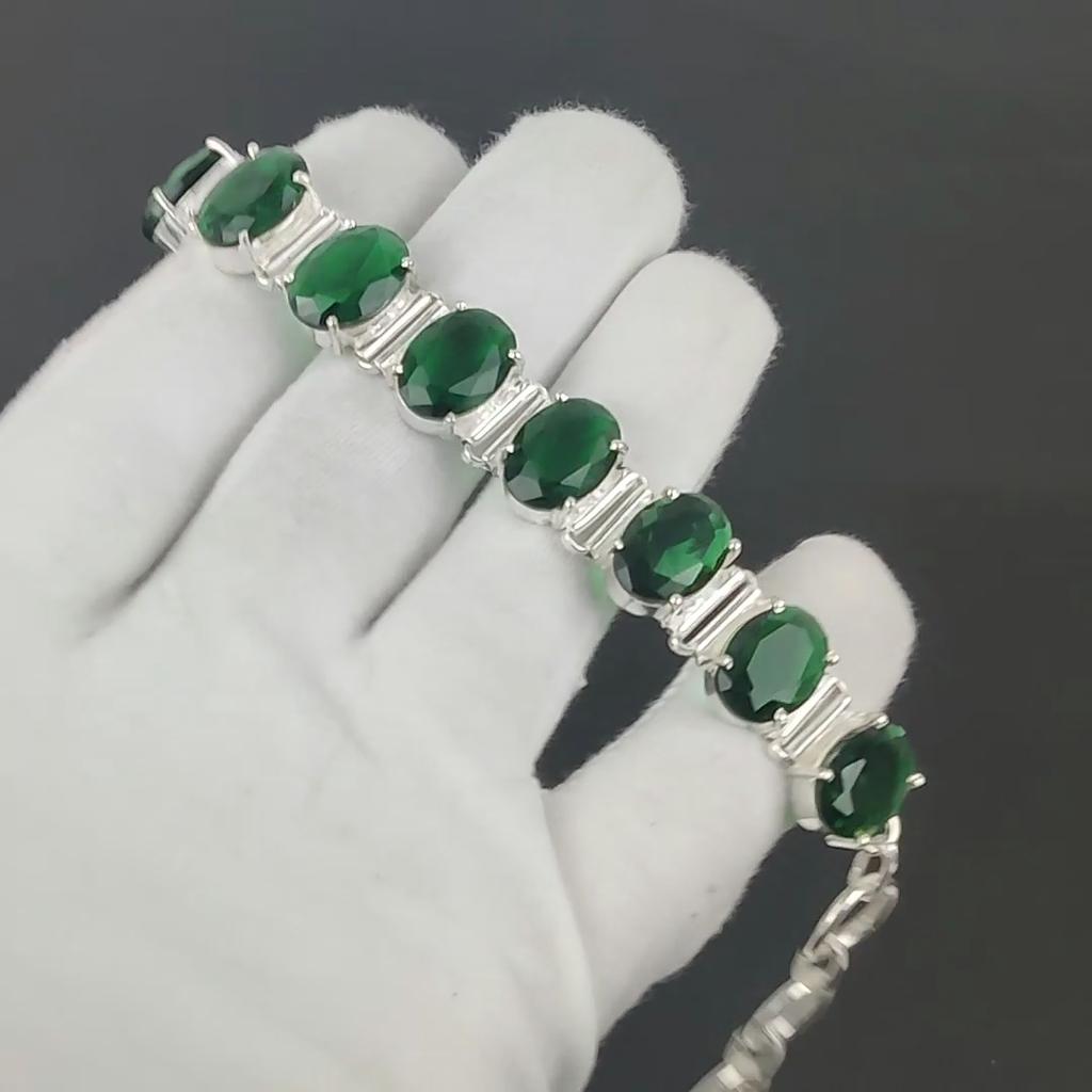 Grüner Turmalin Armband 925 Sterlingsilber Armband Verstellbare Kettenarmband Handgefertigt Boho Armband Turmalin Edelstein Schmuck Frau Geschenke