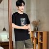 Herren Pyjama Kurzarm Oberteile Shorts Cartoon Nachtwäsche Loungewear Studenten Zweiteiler Gestreift Uni Jugend Nachtwäsche Homewear