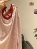 Large Size Red Backless Striped Long-sleeved Sun Protection Cover-up T-shirt Women's Summer New Dopamine Back Hollow Top