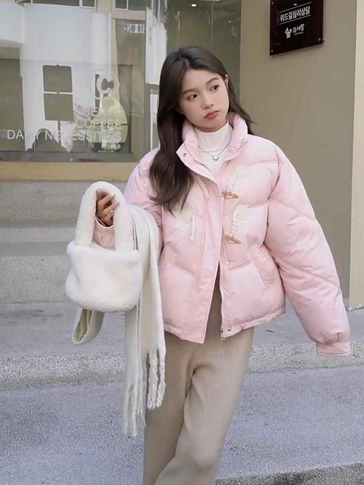 Corner Buckle Bread Clothes Women's Winter Thickened Warm Down Cotton Clothes Short Loose Version Cotton-padded Jacket Cotton-padded Clothes
