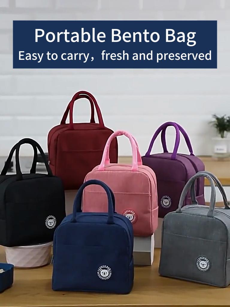 Insulated Lunch Box for Students and Office Workers, Waterproof and Anti-Oil Handbag with Large Capacity and Aluminum Foil Lining.