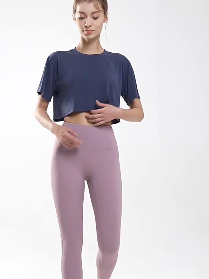 Loose Sports Short-sleeved Women's Navel-baring Modal Fitness Vest Short Sports Yoga Cover-up Top