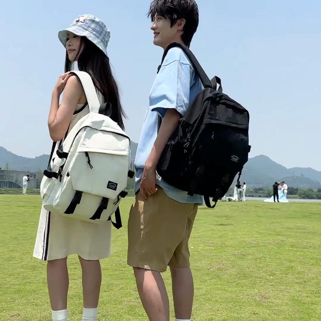 Junior High School Student Schoolbag Men's Solid Color Backpack Women's Travel Backpack