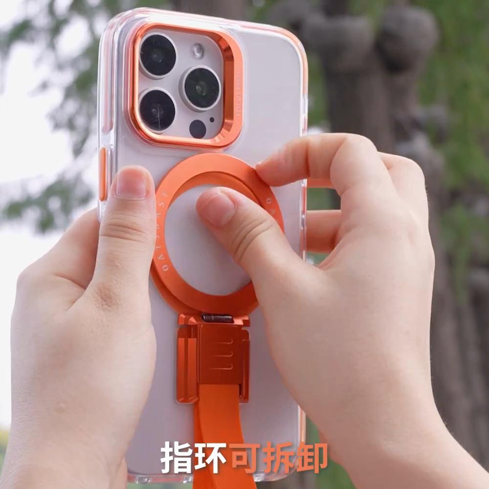 Luxury Magnetic Magsafe Case for iPhone 16 15 Pro Max Plus Wireless Charging Silicone Lanyard Detachable Ring Cell Clear Phone Cover