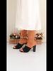 Plus Size Women’s Summer Block Heel Sandals Fashion Square Toe Slip-on High Heel Slippers