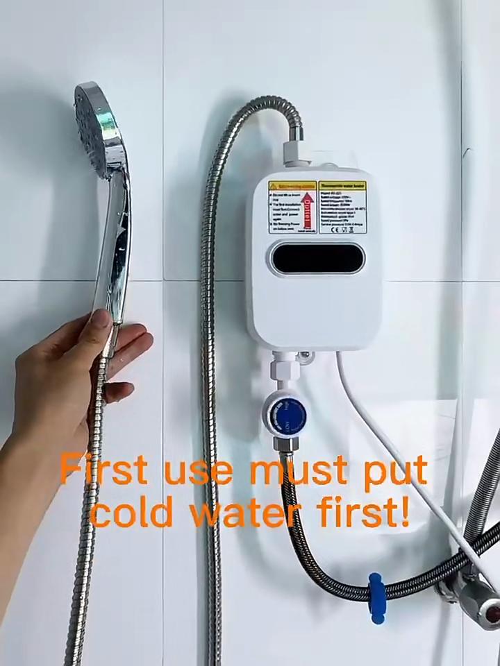 3500W Electric Mini Instant Hot Water Heater Shower Bathroom Faucet Tap Heating 3 Seconds for  Kitchen Outdoor Camping Bathroom