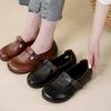 Johnature Round Toe Soft Soled Flat Shoes Casual Genuine Leather Loafers Versatile Women's Slip-on Shoes