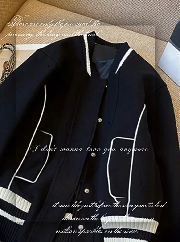 Herbst und Winter Gesteppte Baseball Damen Koreanischer Stil Locker Lässig Spleißjacke Mäntel Oberteil