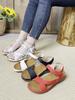 Moteriškos platforminės basutės su pleištu vasarinės atviro piršto paplūdimio patogios su lipukais kasdieniai batai
