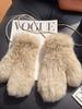 Winter Women Real Rabbit Fur Gloves Natural Thick Style Rabbit Fur Mittens Outdoor Girls Keep Warm Hand Knitted Fur Glove