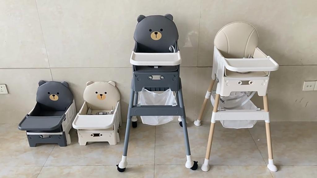 Baby High Chair, Convertible Highchair for Babies and Toddlers, Portable High Chair with Foldable Design, Booster Seat for Kitchen, Dining & Outdoor