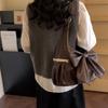 Damen Große Schleife Schultertasche - Weiche Kunstleder Hobo Tasche mit Spitzenverzierungen, Trendige Mode Handtasche für den Lässigen Täglichen Gebrauch & Einkaufen