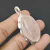 Rose Quartz Gemstone Handmade 925 Sterling Silver Pendant, Natural Rose Quartz Gemstone Pendant, Oval Gemstone Pendant, Gifts For Women