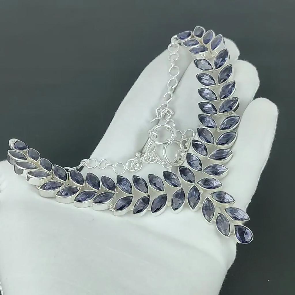 Amethyst Heavy Necklace, 925 Sterling Silver Necklace, Amethyst Designer Necklace, Handmade Necklace, Jewelry Wadding Gift