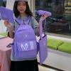 Multi-piece Backpack Middle School Student Schoolbag Women's Backpack